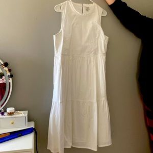J Crew, sleeveless, mid calf length summer dress.